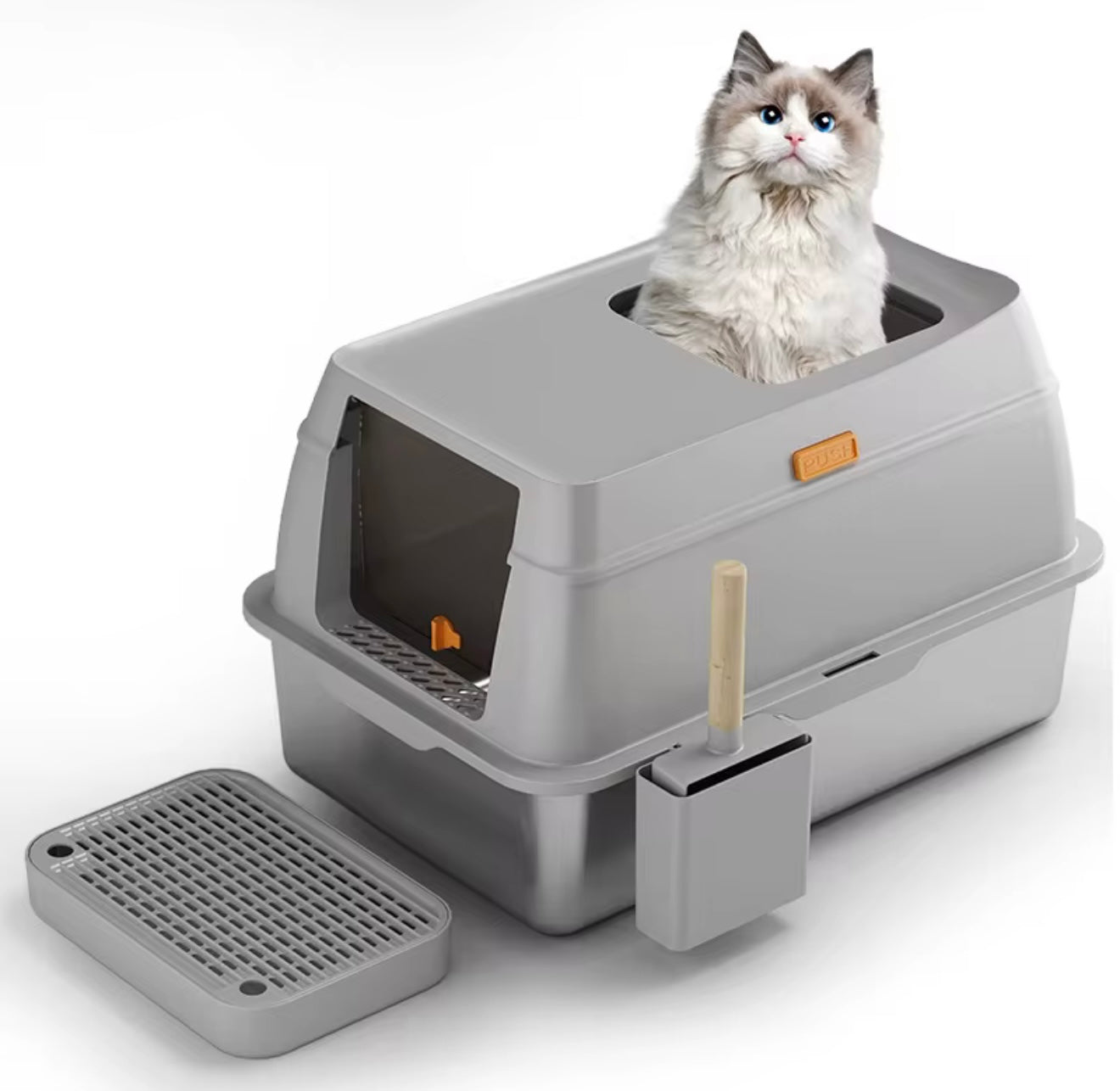 Stainless Steel Hooded Litter Tray