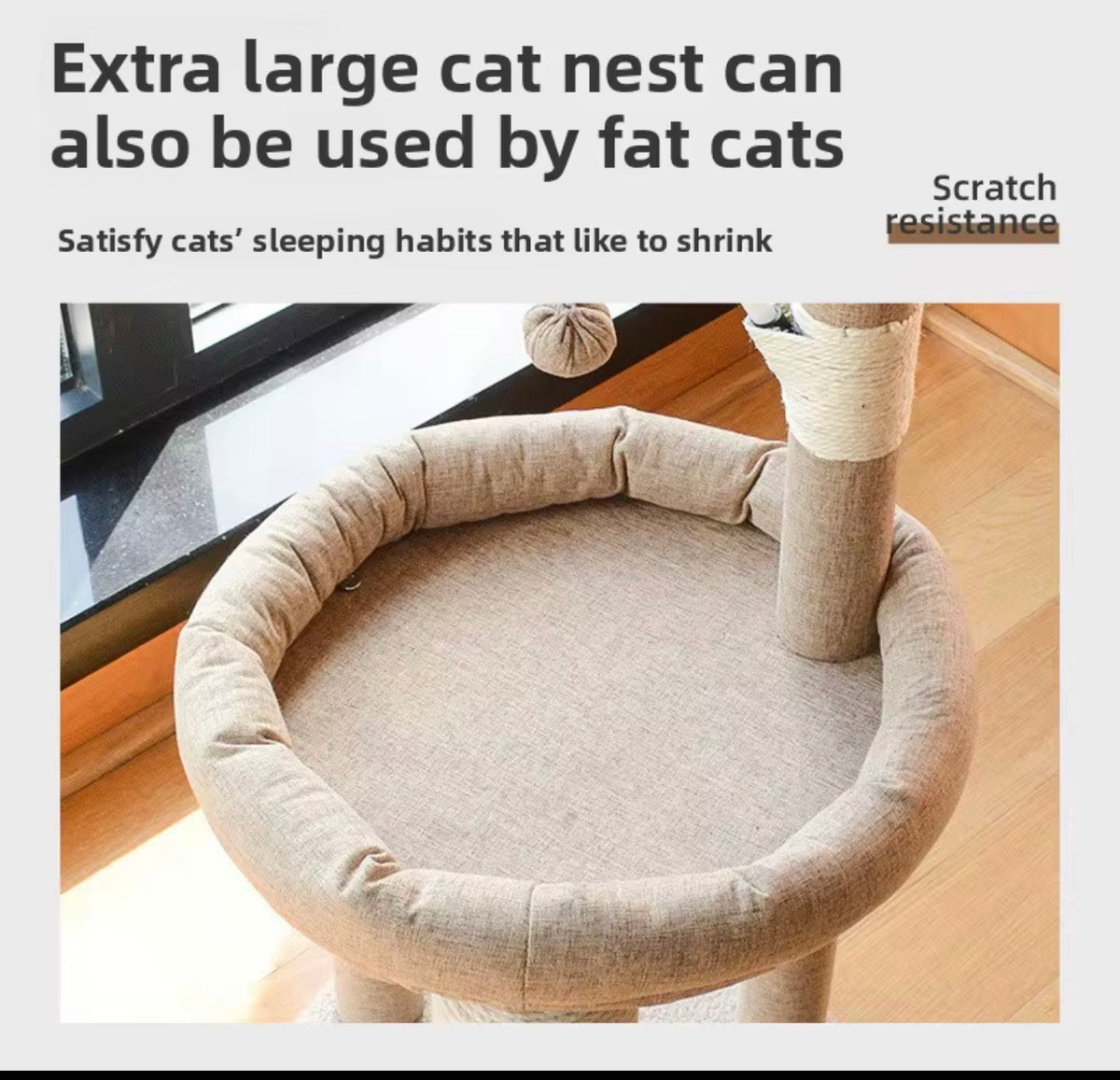 Integrated Cat Scratching Post and Bed