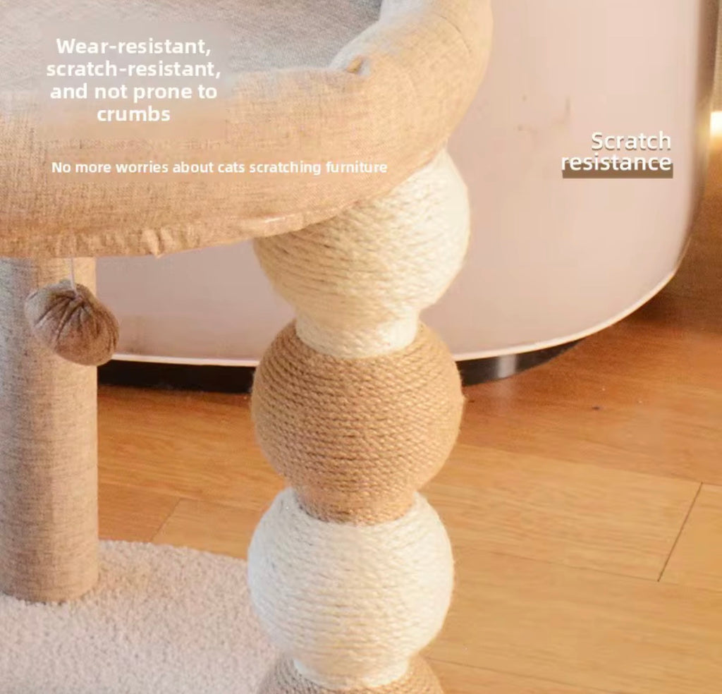 Integrated Cat Scratching Post and Bed