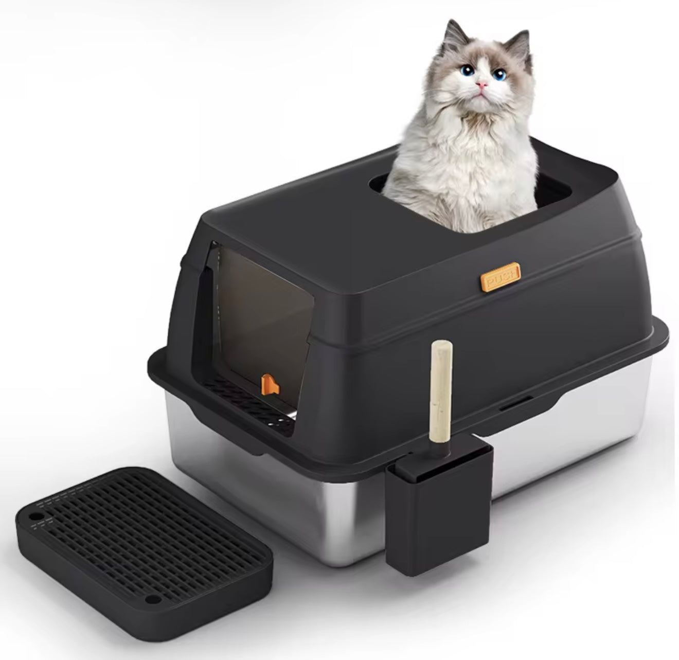 Stainless Steel Hooded Litter Tray