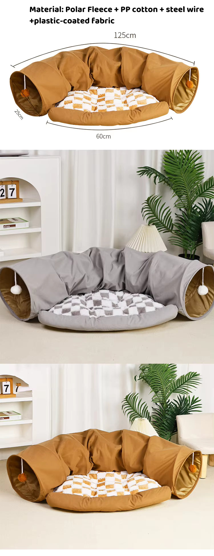 2-in-1 Cat Tunnel Bed – Play & Sleep
