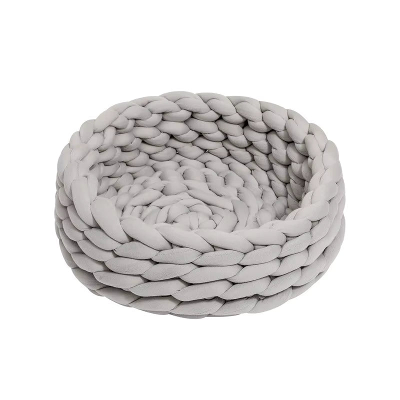 Chunky Handmade Braided Cat Bed